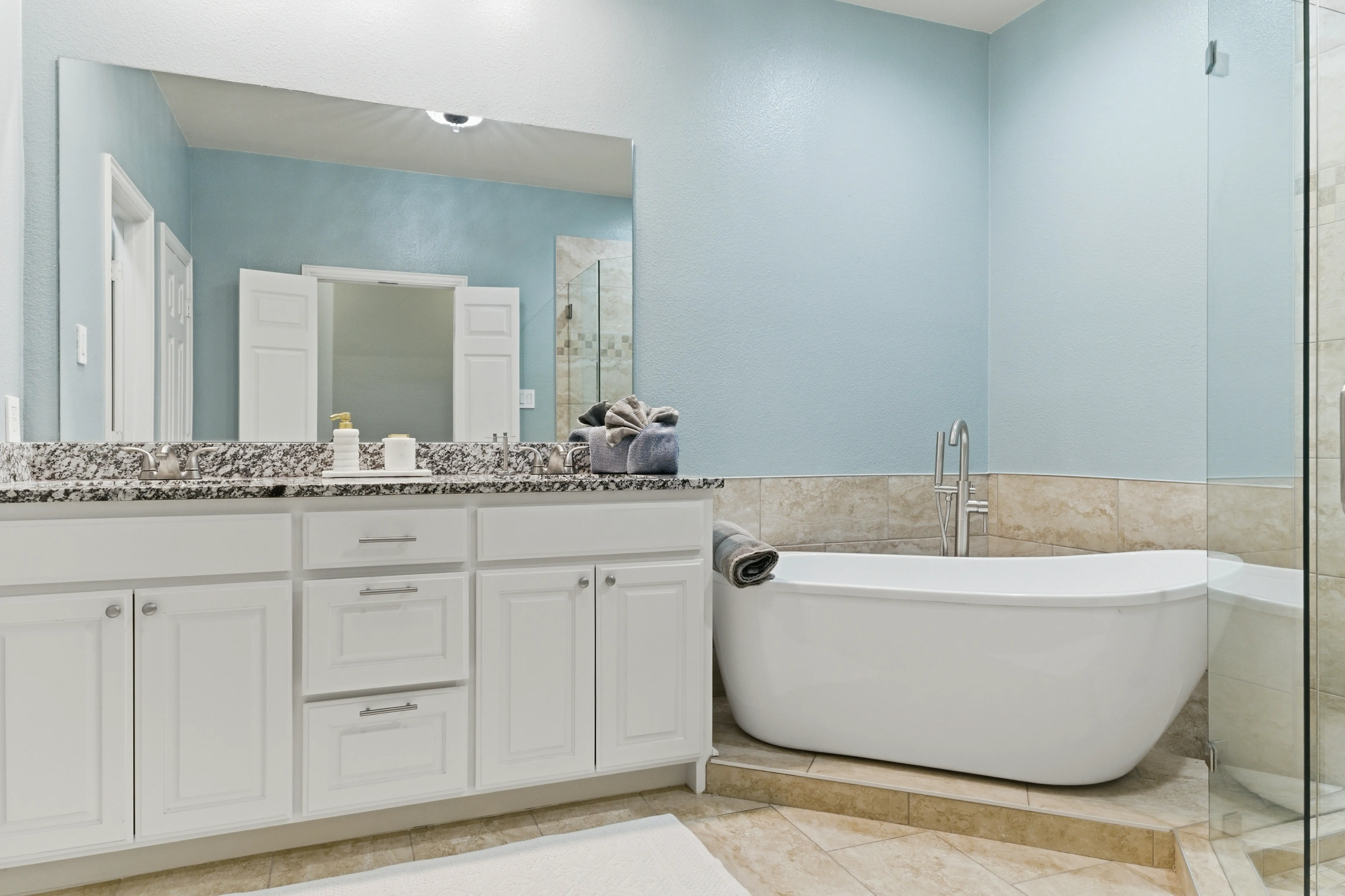 Primary bathroom with soaking tub